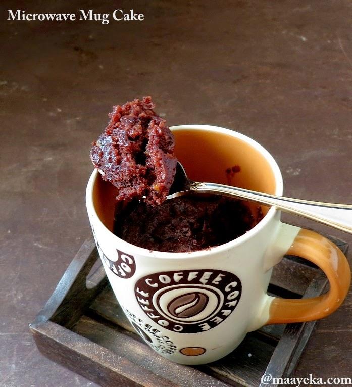 1 Min Chocolate Mug Cake - Eggless » Maayeka
