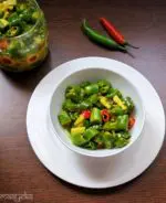 Instant Green Chili Pickle in Lemon Juice , Nimbu Hari Mirch ka Achar