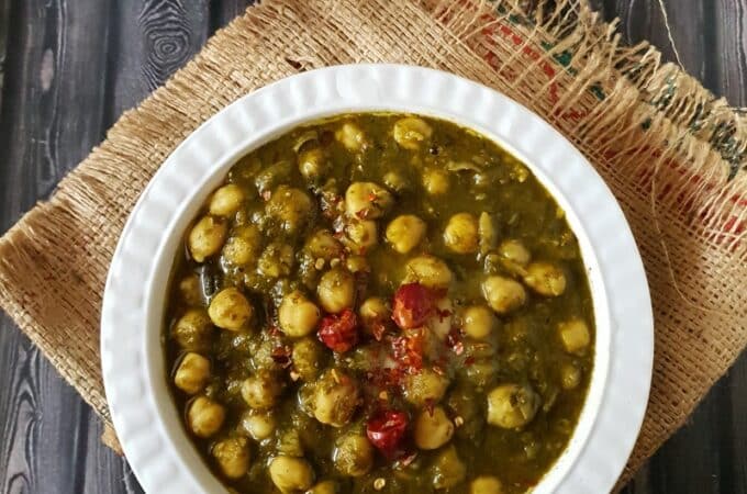Chana -Palak-sabji-spinach-chick-pea