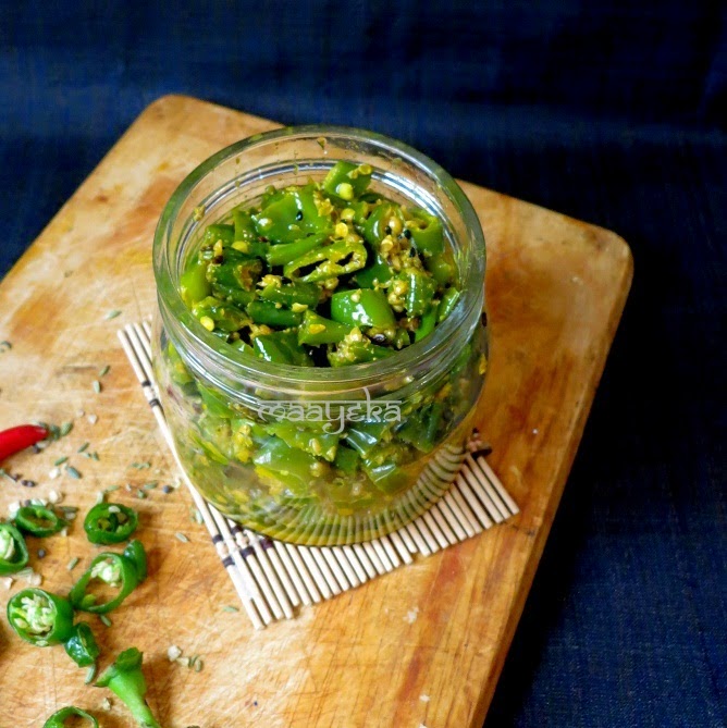 tangy green chili pickle