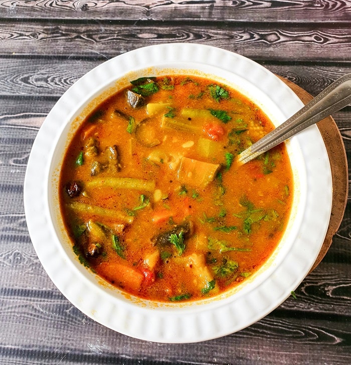 Sambhar Recipe How To Make Vegetable Sambhar Video Maayeka