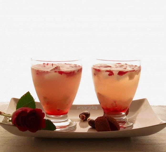 cool and refreshing lychee and rose drink