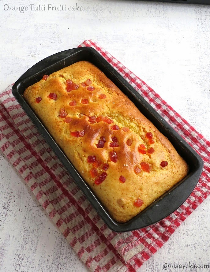 Simple Eggless Orange Cake Recipe -