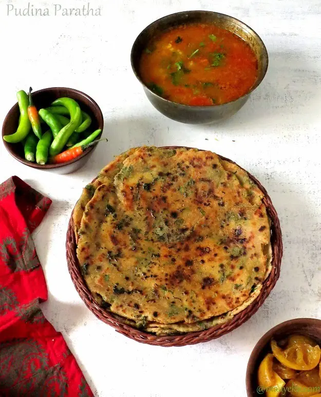 Pudina Paratha Recipe I How to Make Pudina Paratha » Maayeka