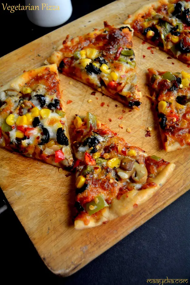 Veg Pizza Recipe I How to make Vegetable Pizza » Maayeka