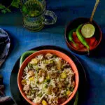 mushroom matar pulao