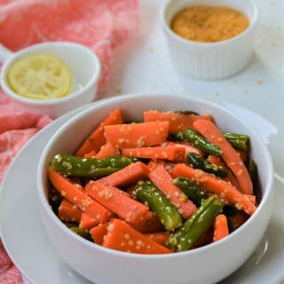 instant carrot and green chili pickle
