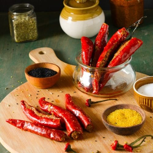 Bharwa Lal Mirch Ka Achar Recipe (Stuffed Red Chilli Pickle) Video
